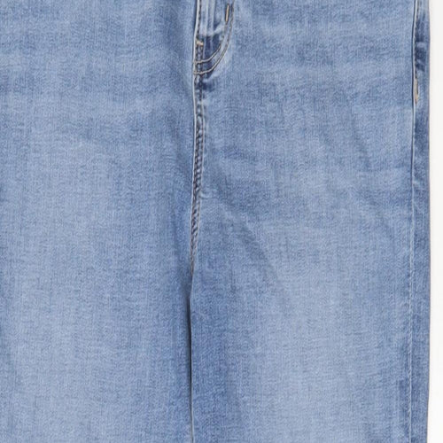 Marks and Spencer Womens Blue Cotton Skinny Jeans Size 12 L31 in Regular Zip