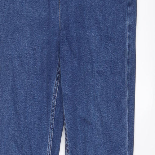 Marks and Spencer Womens Blue Cotton Skinny Jeans Size 10 L28 in Regular Zip