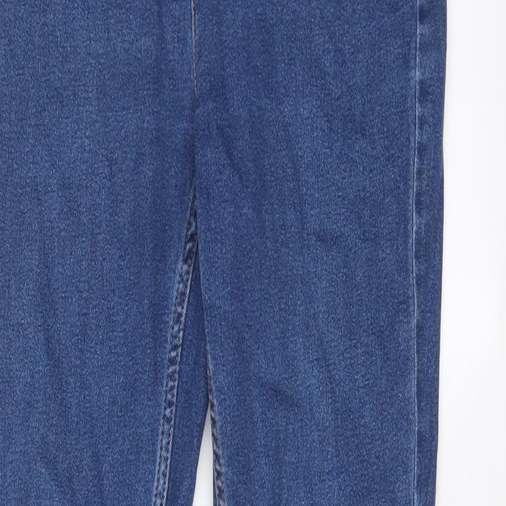 Marks and Spencer Womens Blue Cotton Skinny Jeans Size 10 L28 in Regular Zip