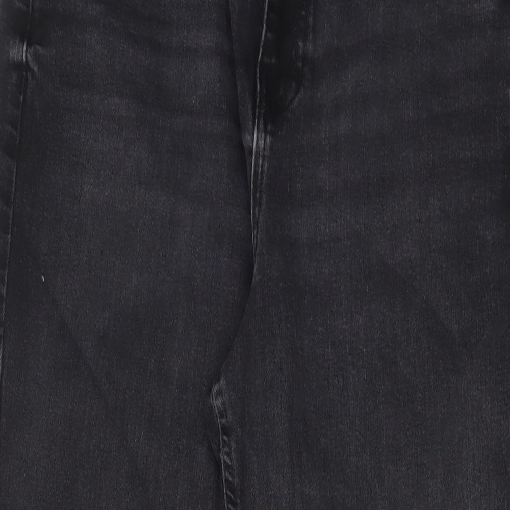 Marks and Spencer Womens Black Cotton Mom Jeans Size 12 L27 in Regular Zip