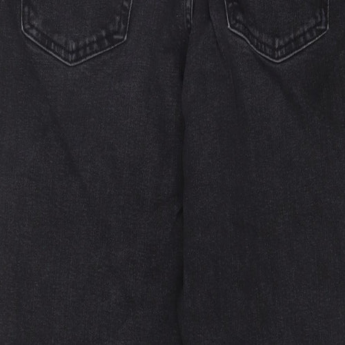 Marks and Spencer Womens Black Cotton Mom Jeans Size 12 L27 in Regular Zip