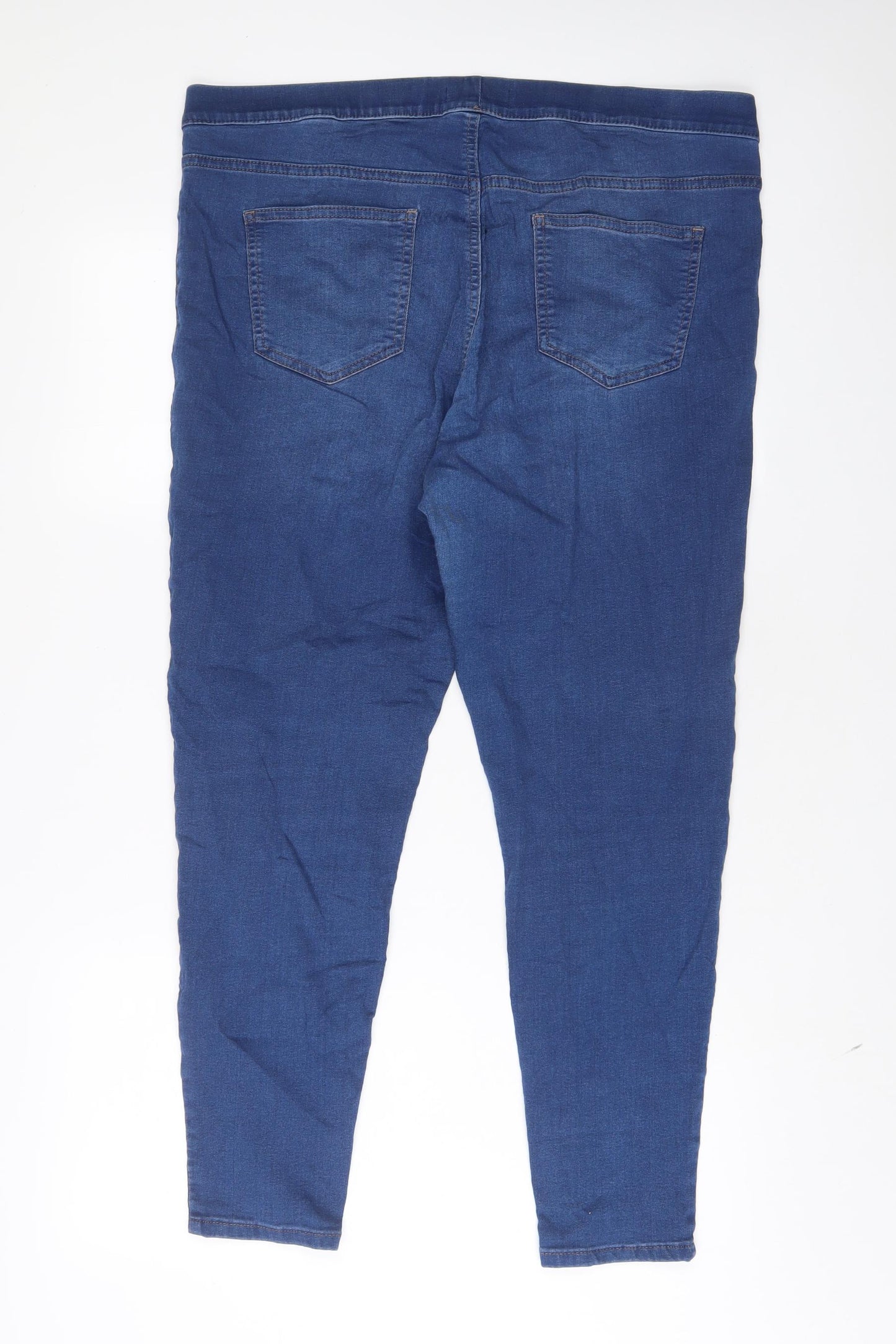 Marks and Spencer Womens Blue Cotton Jegging Jeans Size 18 L28 in Regular