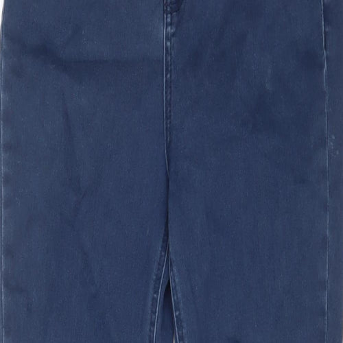 TU Womens Blue Cotton Skinny Jeans Size 12 L27 in Regular Zip