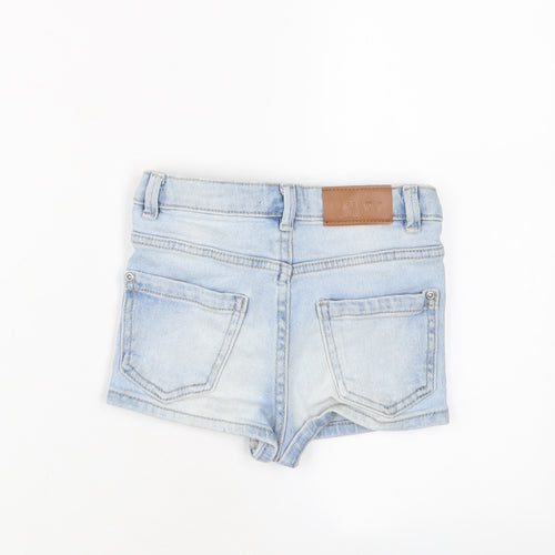 RESERVED Girls Blue Cotton Bermuda Shorts Size 7 Years Regular Zip
