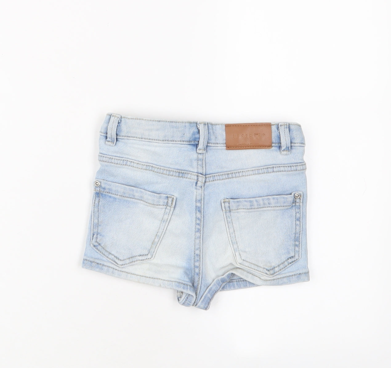 RESERVED Girls Blue Cotton Bermuda Shorts Size 7 Years Regular Zip