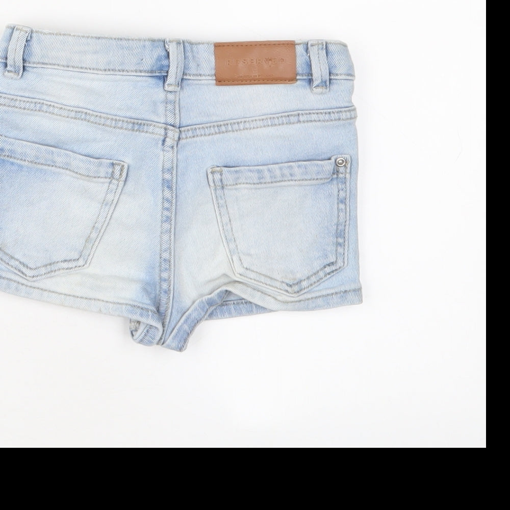 RESERVED Girls Blue Cotton Bermuda Shorts Size 7 Years Regular Zip
