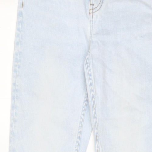 H&M Womens Blue Cotton Flared Jeans Size 8 L32 in Regular Zip