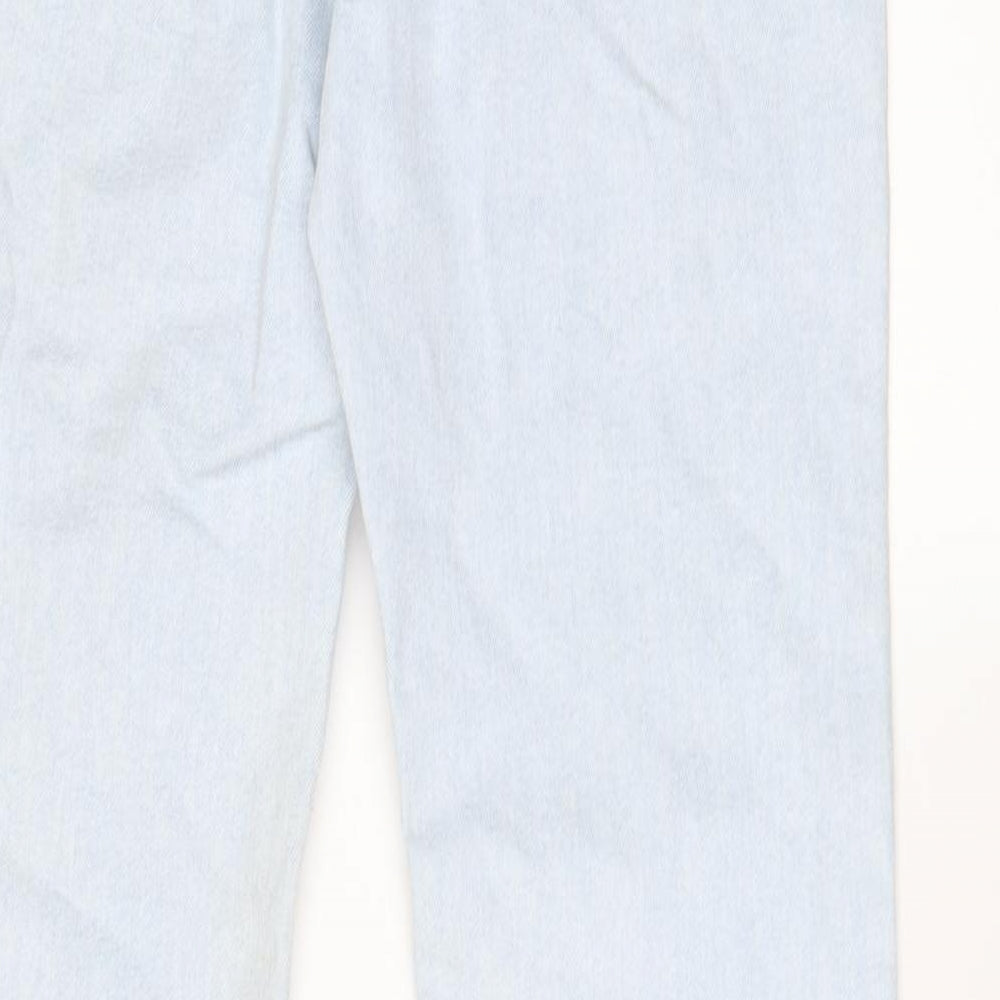 H&M Womens Blue Cotton Flared Jeans Size 8 L32 in Regular Zip