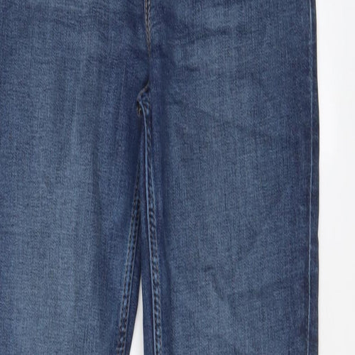 Marks and Spencer Womens Blue Cotton Skinny Jeans Size 12 L29 in Regular Zip