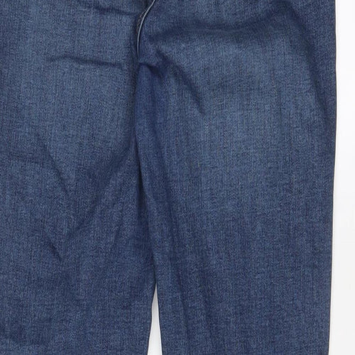Marks and Spencer Womens Blue Cotton Skinny Jeans Size 12 L29 in Regular Zip