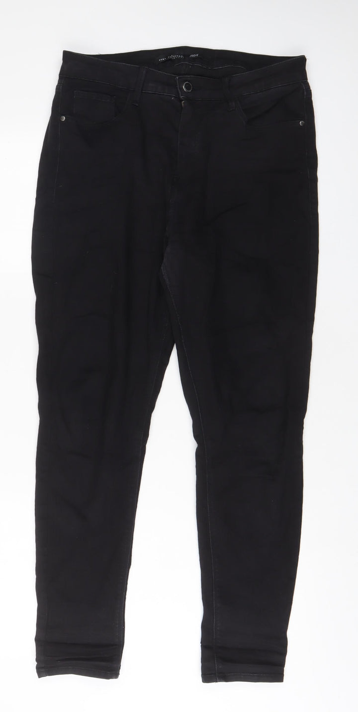 Tiffosi Womens Black Cotton Skinny Jeans Size 32 in L29 in Regular Zip