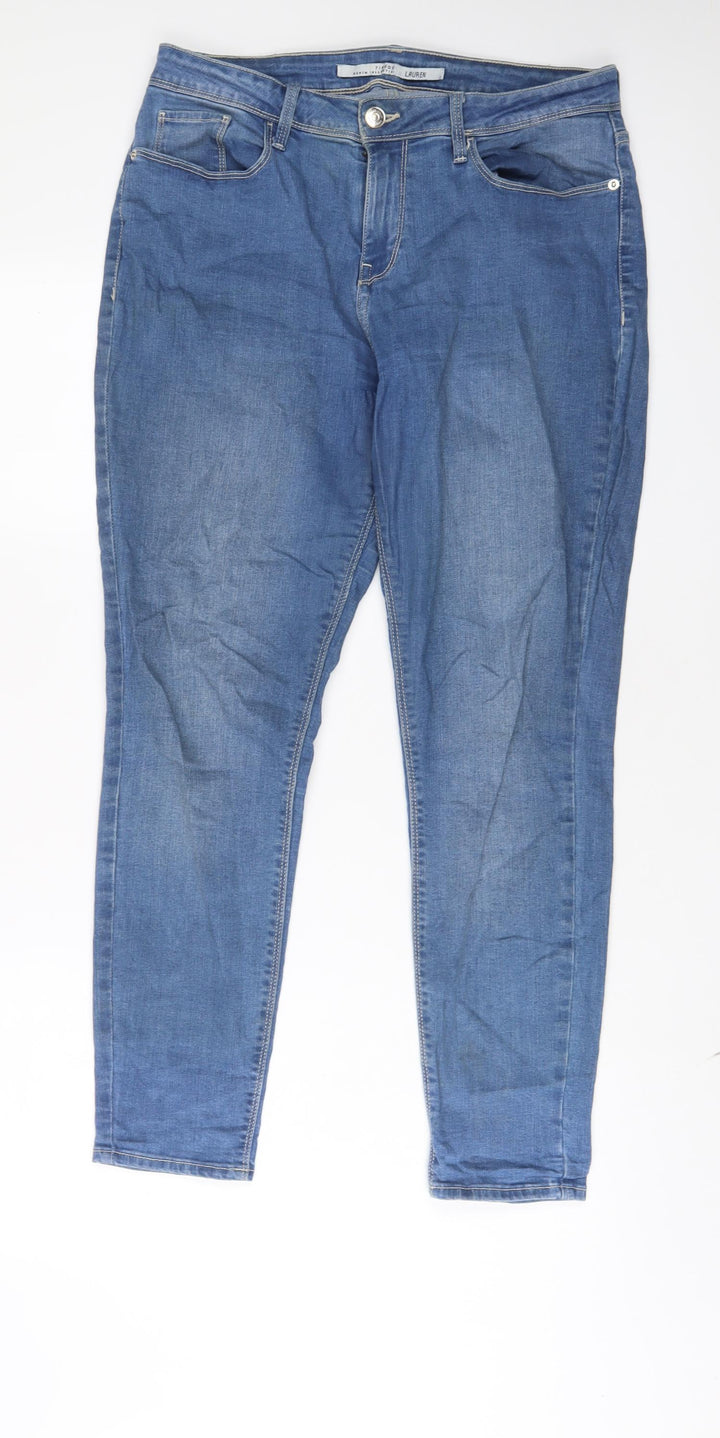 Tiffosi Womens Blue Cotton Skinny Jeans Size 32 in L28 in Regular Zip