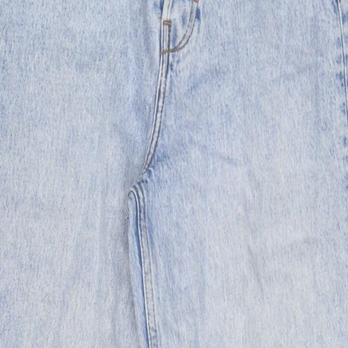 Denim & Co. Womens Blue Cotton Wide-Leg Jeans Size 6 L32 in Regular Button