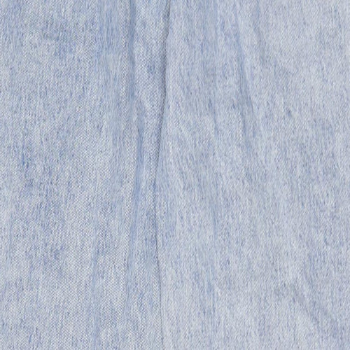 Denim & Co. Womens Blue Cotton Wide-Leg Jeans Size 6 L32 in Regular Button