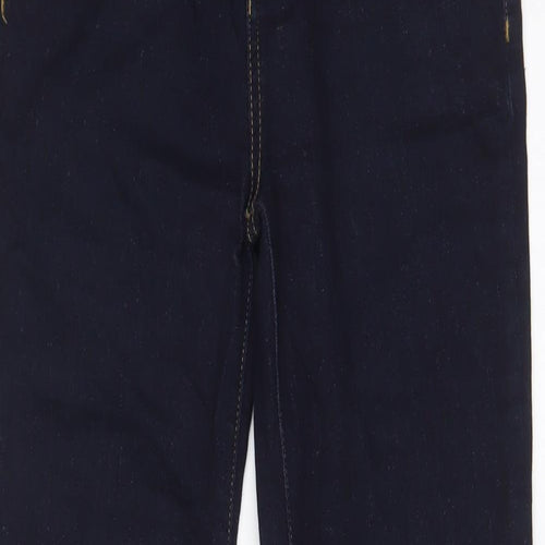 Lipsy Womens Blue Cotton Flared Jeans Size 8 L30 in Regular Zip