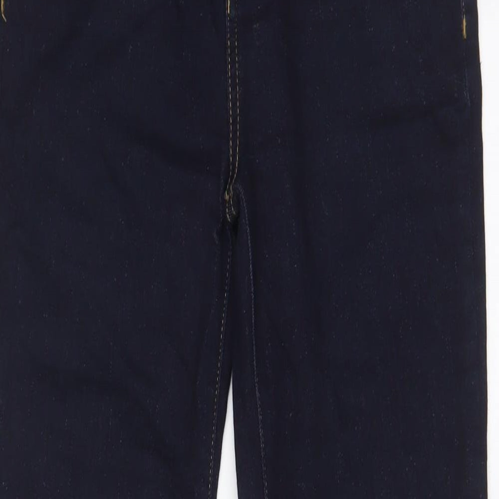 Lipsy Womens Blue Cotton Flared Jeans Size 8 L30 in Regular Zip
