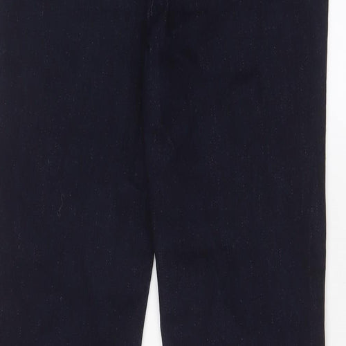 Lipsy Womens Blue Cotton Flared Jeans Size 8 L30 in Regular Zip