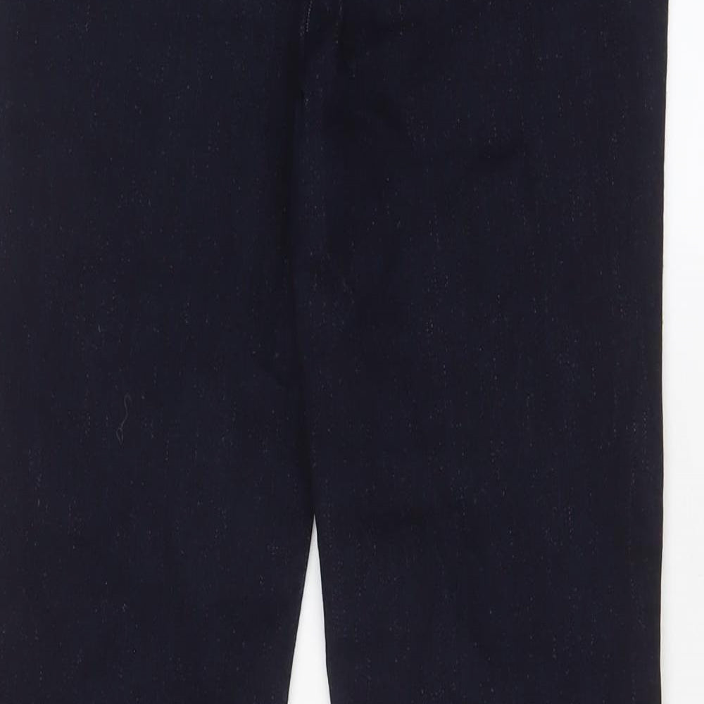 Lipsy Womens Blue Cotton Flared Jeans Size 8 L30 in Regular Zip
