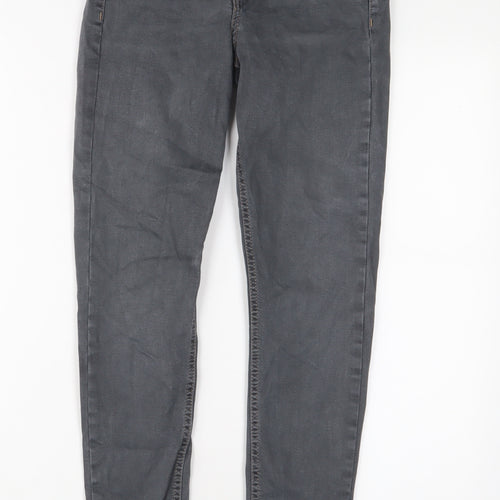 Topshop Womens Grey Cotton Skinny Jeans Size 26 in L32 in Regular Zip
