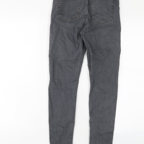 Topshop Womens Grey Cotton Skinny Jeans Size 26 in L32 in Regular Zip
