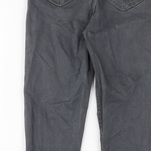 Topshop Womens Grey Cotton Skinny Jeans Size 26 in L32 in Regular Zip