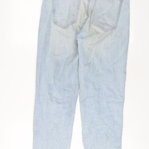 Pull&Bear Womens Blue Cotton Straight Jeans Size 12 L28 in Regular Zip