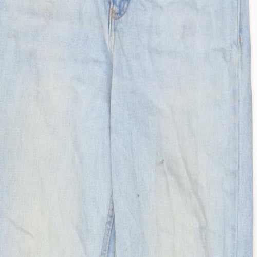 Pull&Bear Womens Blue Cotton Straight Jeans Size 12 L28 in Regular Zip