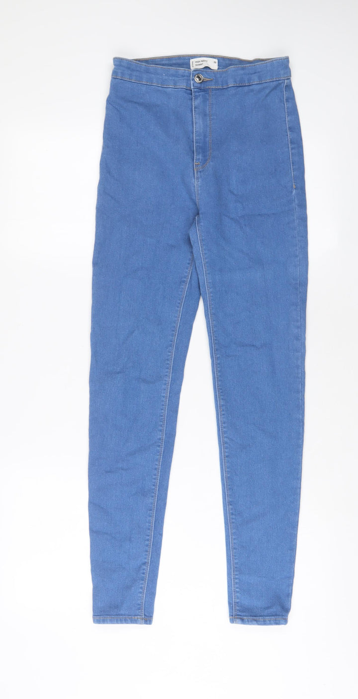 SINSAY Womens Blue Cotton Skinny Jeans Size 10 L28 in Regular Zip