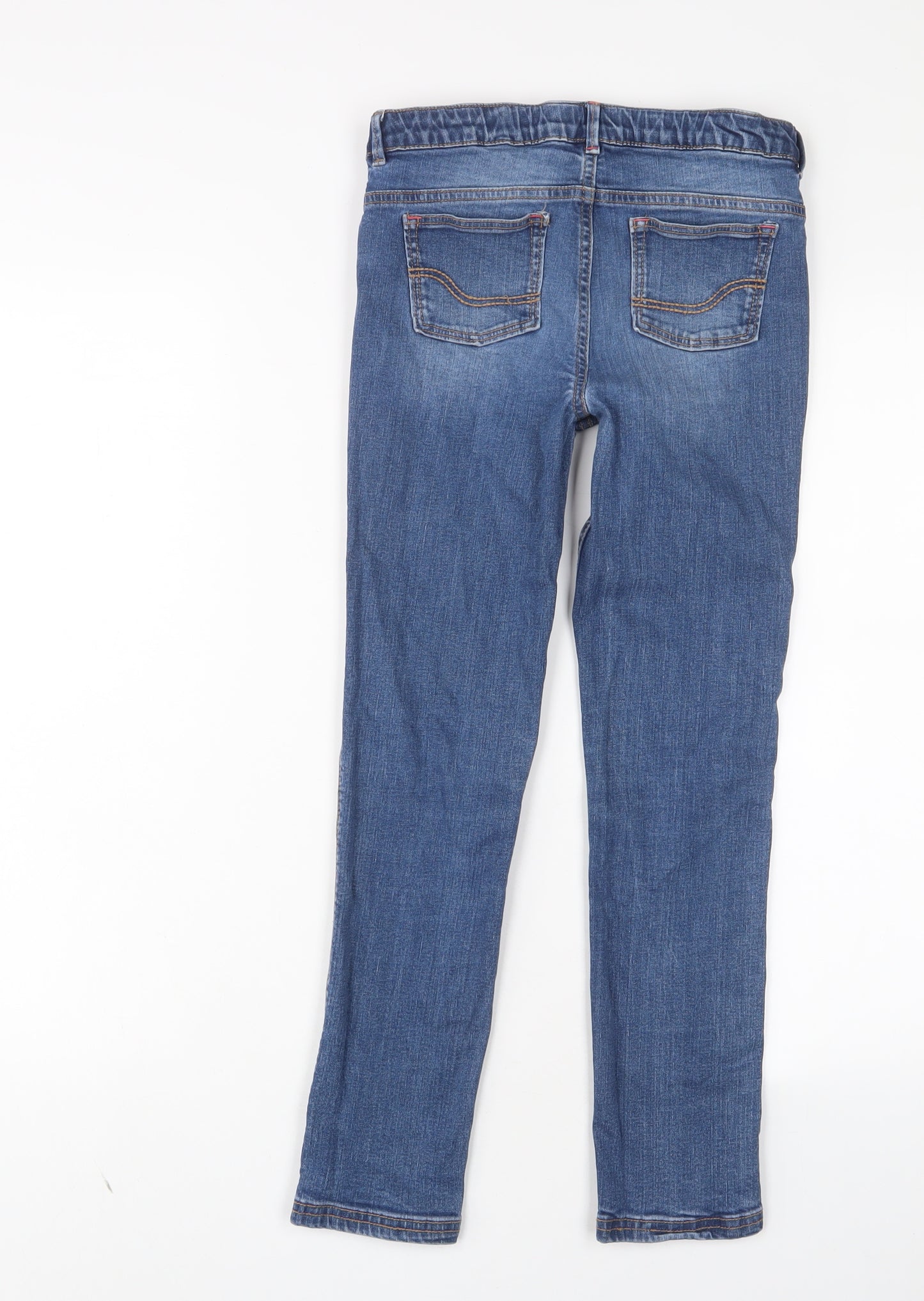 Fat Face Girls Blue Cotton Skinny Jeans Size 10 Years L24 in Regular Zip - Adjustable waist