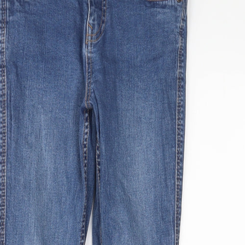 Fat Face Girls Blue Cotton Skinny Jeans Size 10 Years L24 in Regular Zip - Adjustable waist