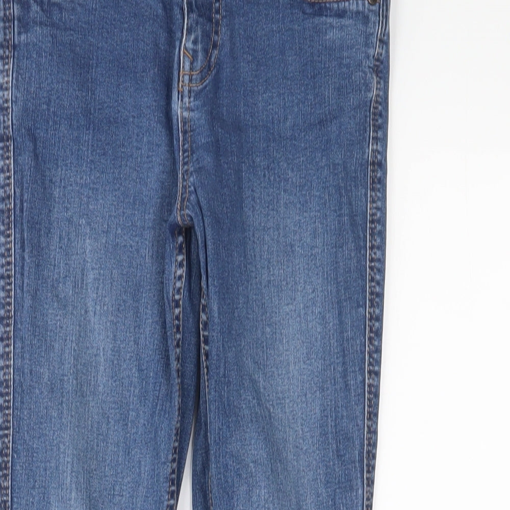 Fat Face Girls Blue Cotton Skinny Jeans Size 10 Years L24 in Regular Zip - Adjustable waist
