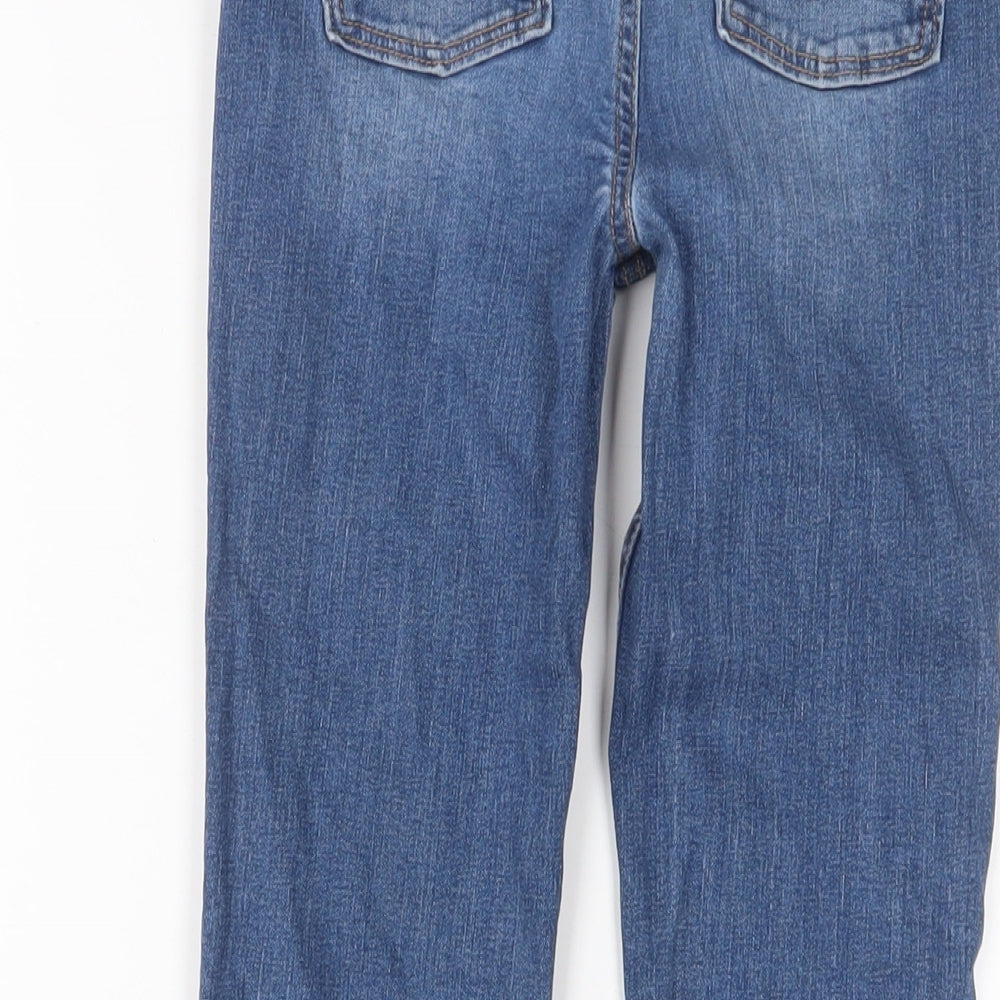 Fat Face Girls Blue Cotton Skinny Jeans Size 10 Years L24 in Regular Zip - Adjustable waist
