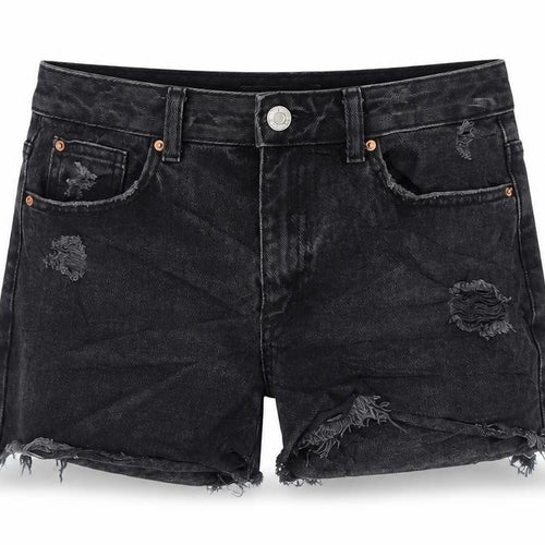 Denim & Co. Womens Grey Cotton Cut-Off Shorts Size 10 Regular Zip - Distressed