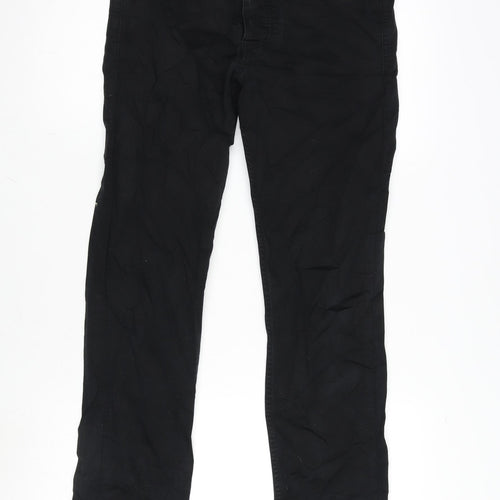 Spoke Womens Black Cotton Blend Straight Jeans Size 30 in L28.5 in Regular Button