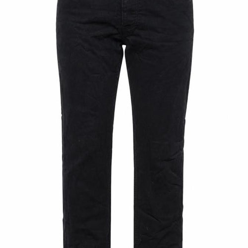 Spoke Womens Black Cotton Blend Straight Jeans Size 30 in L28.5 in Regular Button