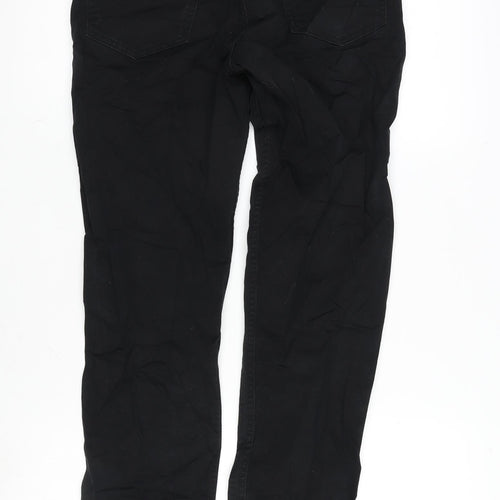 Spoke Womens Black Cotton Blend Straight Jeans Size 30 in L28.5 in Regular Button