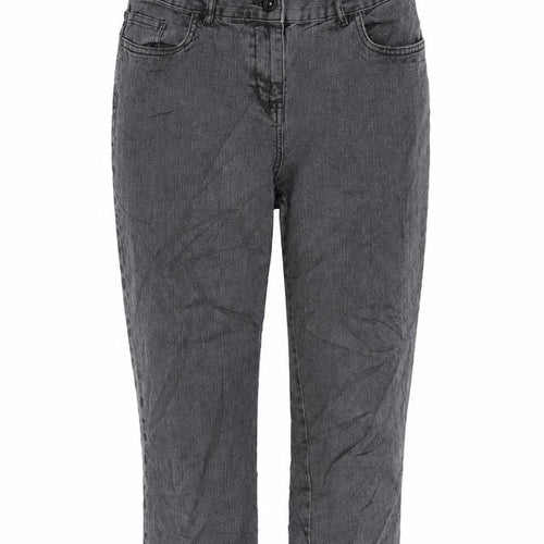 Marks and Spencer Womens Grey Cotton Blend Cropped Jeans Size 10 L20.5 in Regular Zip