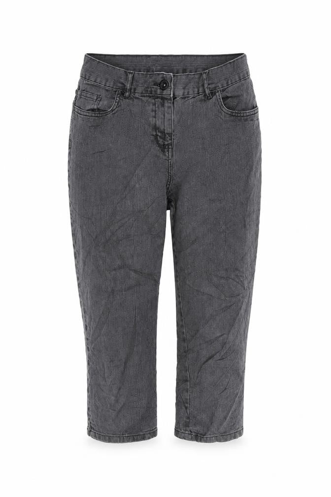 Marks and Spencer Womens Grey Cotton Blend Cropped Jeans Size 10 L20.5 in Regular Zip