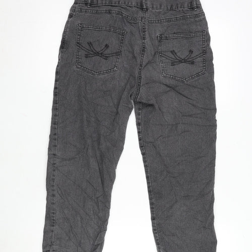 Marks and Spencer Womens Grey Cotton Blend Cropped Jeans Size 10 L20.5 in Regular Zip