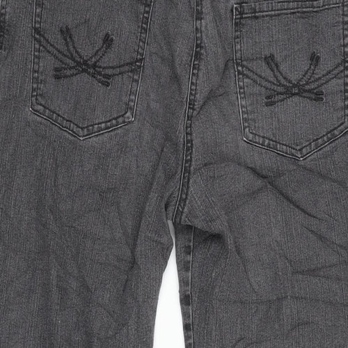 Marks and Spencer Womens Grey Cotton Blend Cropped Jeans Size 10 L20.5 in Regular Zip