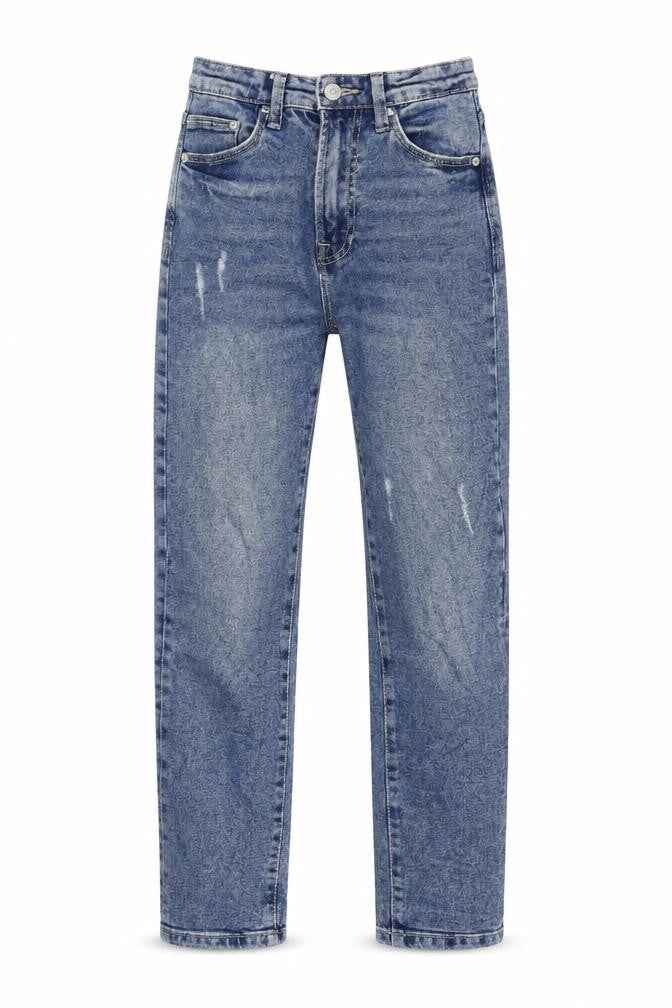 Stradivarious Womens Blue Cotton Blend Straight Jeans Size 4 L26 in Regular Zip
