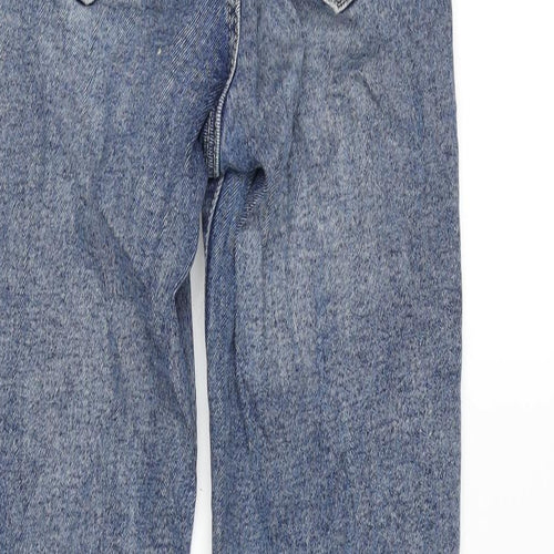 Stradivarious Womens Blue Cotton Blend Straight Jeans Size 4 L26 in Regular Zip