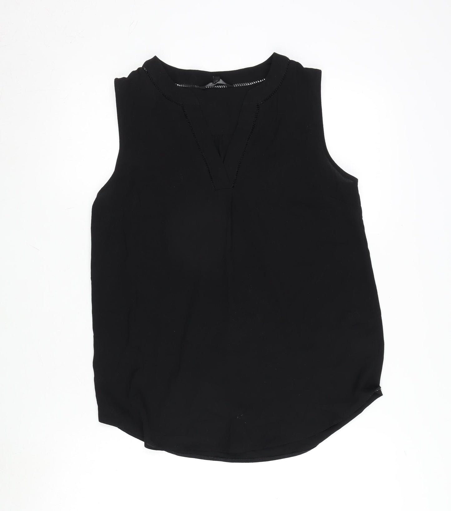 NEXT Womens Black Polyester Basic Tank Size 10 V-Neck