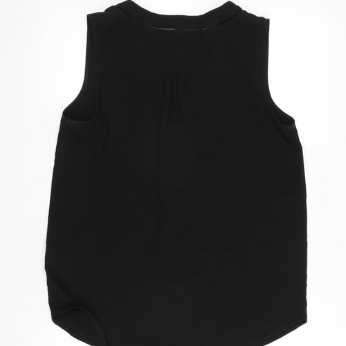 NEXT Womens Black Polyester Basic Tank Size 10 V-Neck