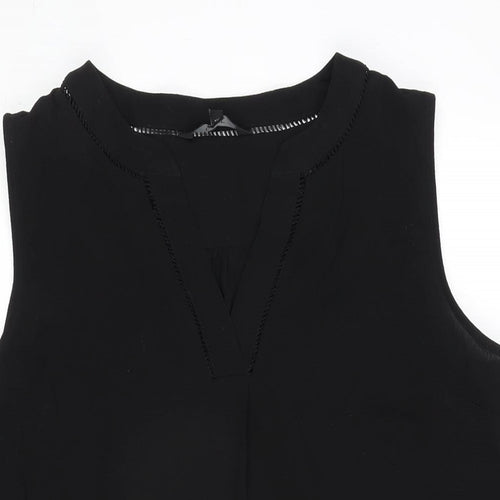 NEXT Womens Black Polyester Basic Tank Size 10 V-Neck