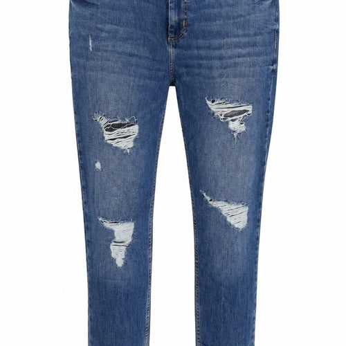 Denim & Co. Womens Blue Cotton Blend Straight Jeans Size 16 L27 in Regular Zip