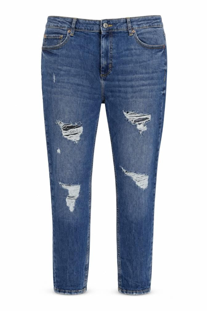 Denim & Co. Womens Blue Cotton Blend Straight Jeans Size 16 L27 in Regular Zip