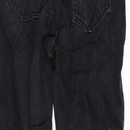 Pull&Bear Womens Black Cotton Mom Jeans Size 8 L26.5 in Regular Zip