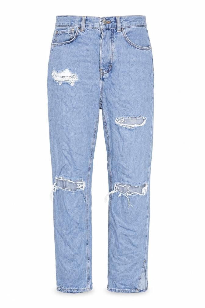 Denim & Co. Womens Blue Cotton Straight Jeans Size 12 L30 in Regular Button