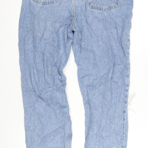 Denim & Co. Womens Blue Cotton Straight Jeans Size 12 L30 in Regular Button
